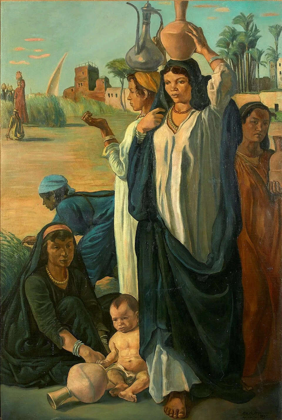 Donne e bambini sulle rive del Nilo, 1897
